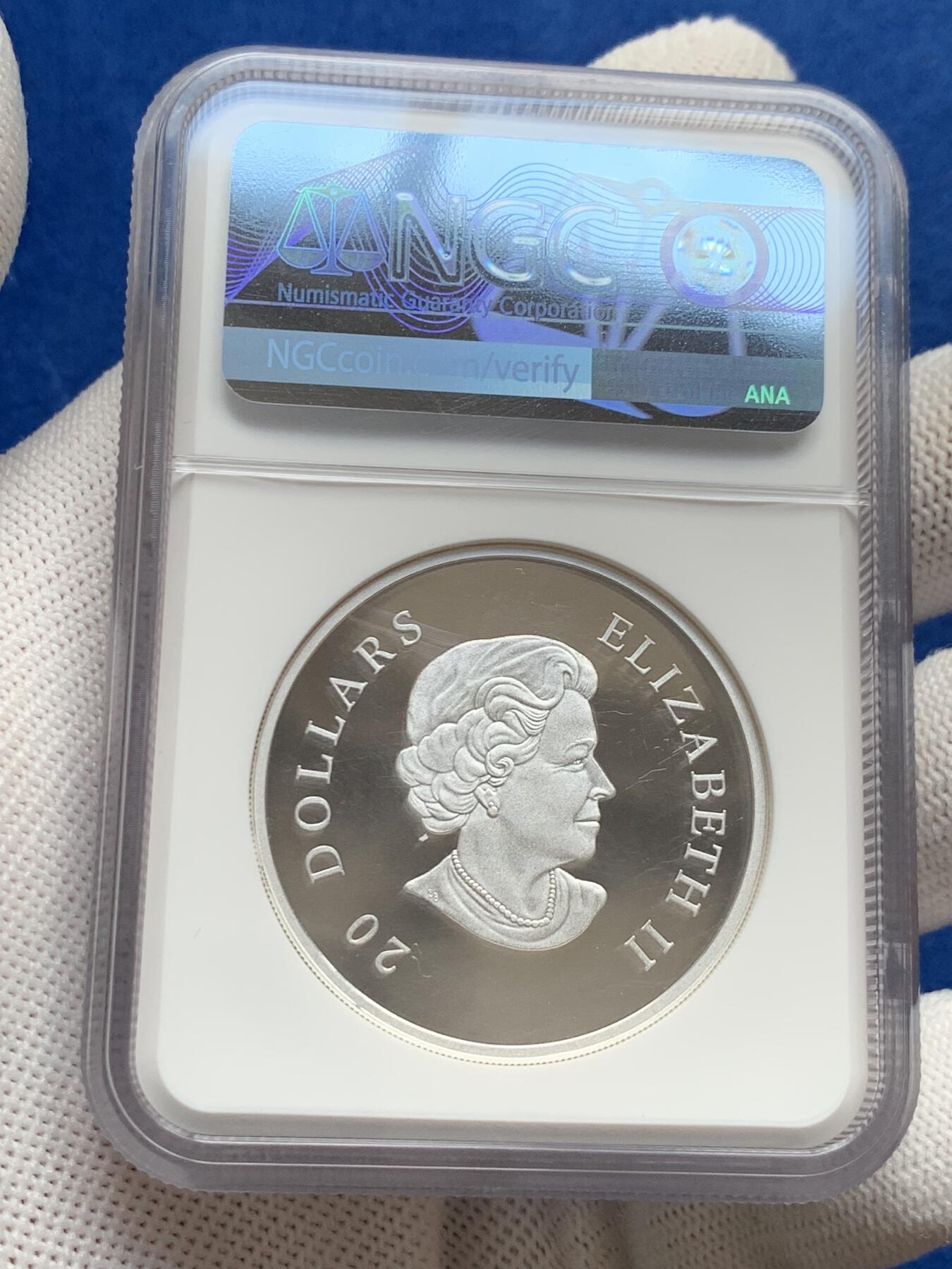 《竞宝斋》第277场- 周日，周一 2场连拍 （全场包邮） NGC PF69UC 加拿大2009年雪花镶嵌币 20加元纪念银币 2011年度克劳斯世界硬币大奖赛之年度最佳银币奖 限量不可多得 带盒 精制币 31.39克 999银 38mm