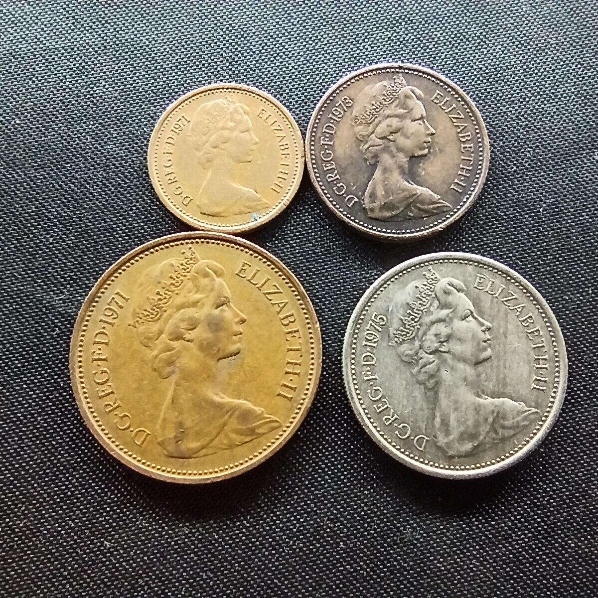 邮泉阁限时拍卖第十场 各国硬币专场 英国伊丽莎白新便士4枚