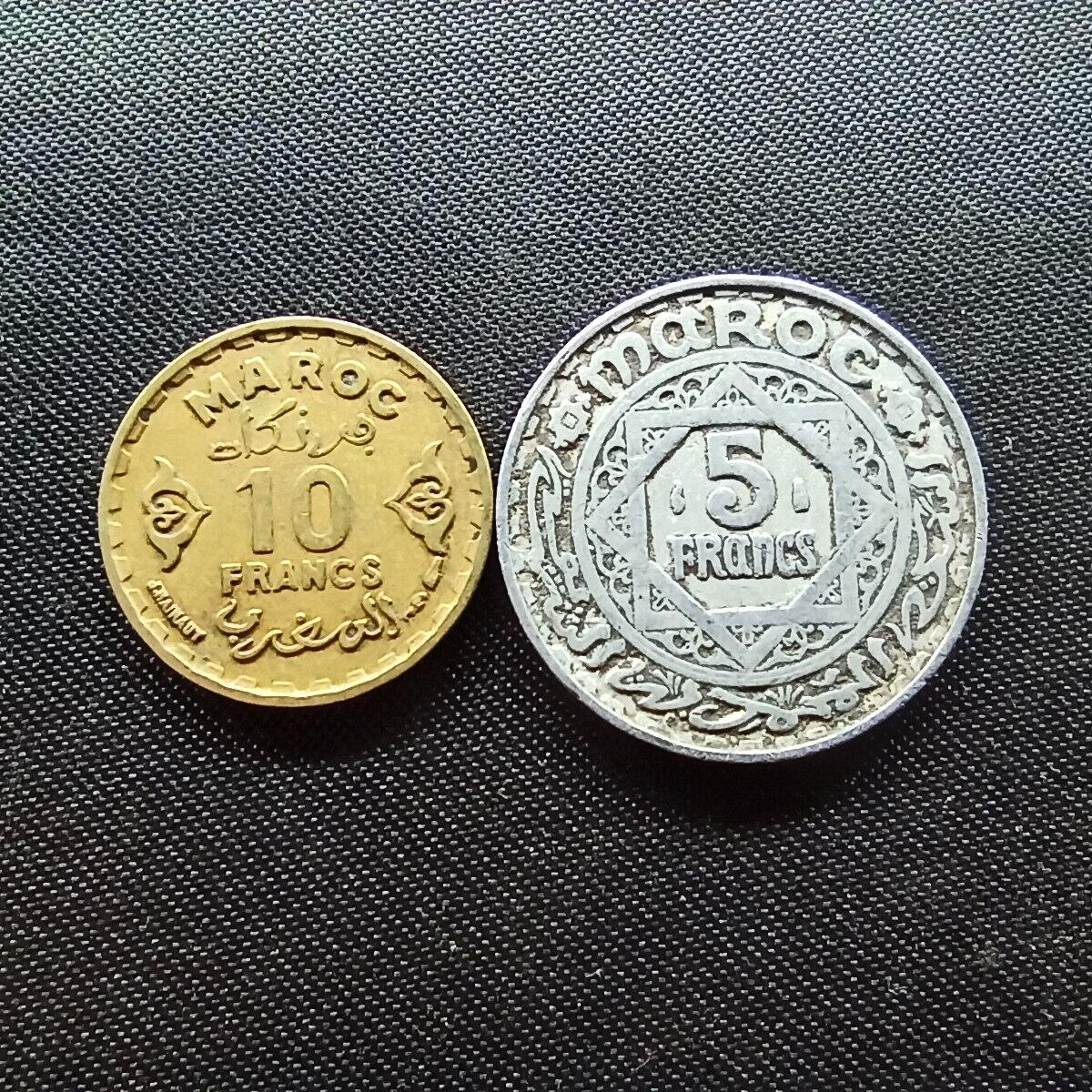 邮泉阁限时拍卖第十场 各国硬币专场 法属摩洛哥2枚
