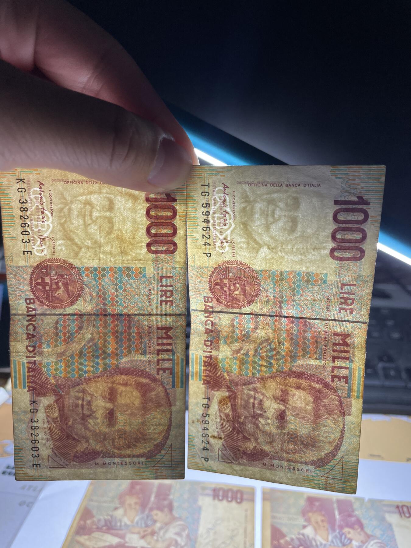 2024年集古藏今外币拍卖第八期-第10场—（总第80拍）-纸币专场，本场拍完结算发货，本期寄存的2-3天内完成发货，再进行下一期拍卖。 意大利1000元纸币四张