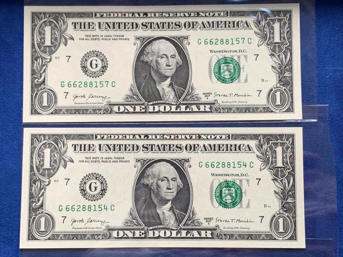 《竞宝斋》第277场- 周日，周一 2场连拍 （全场包邮） 4张1美元，1张5美元，2张10美元，赠1张朝鲜纸币 合计29美元 品相很好刀拆