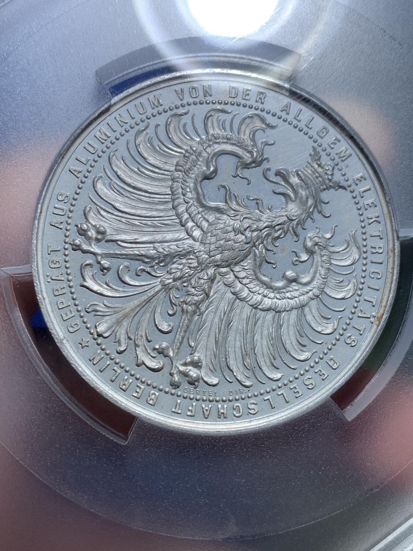 《竞宝斋》第277场- 周日，周一 2场连拍 （全场包邮） PCGS SP63 德国1891法兰克福铝章 PL底板高浮雕保存不易 PCGS大盒封装