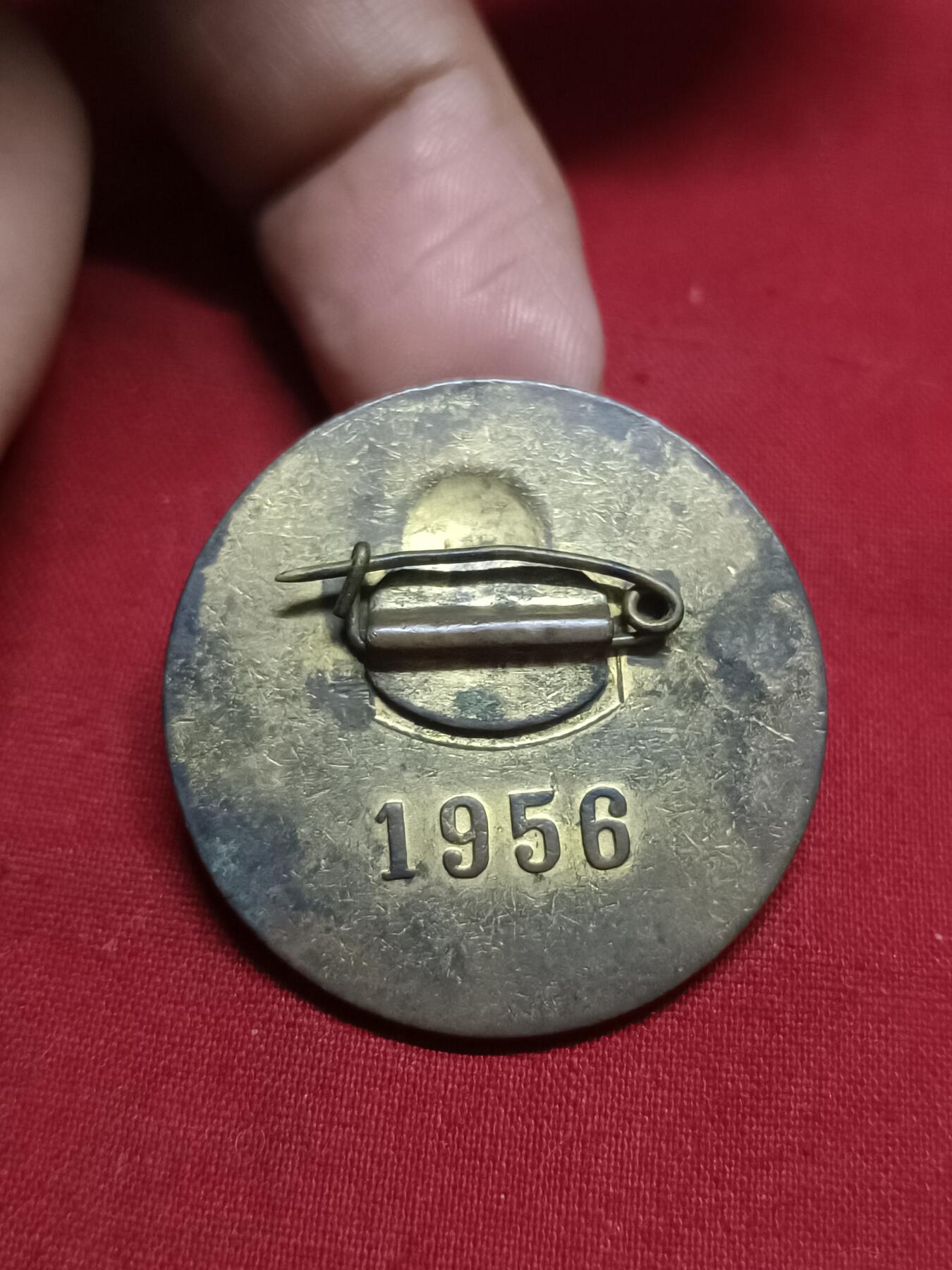 🇨🇳红色纪念～徽章专拍 1956年代表团赠，铜制鎏金珐琅完好
