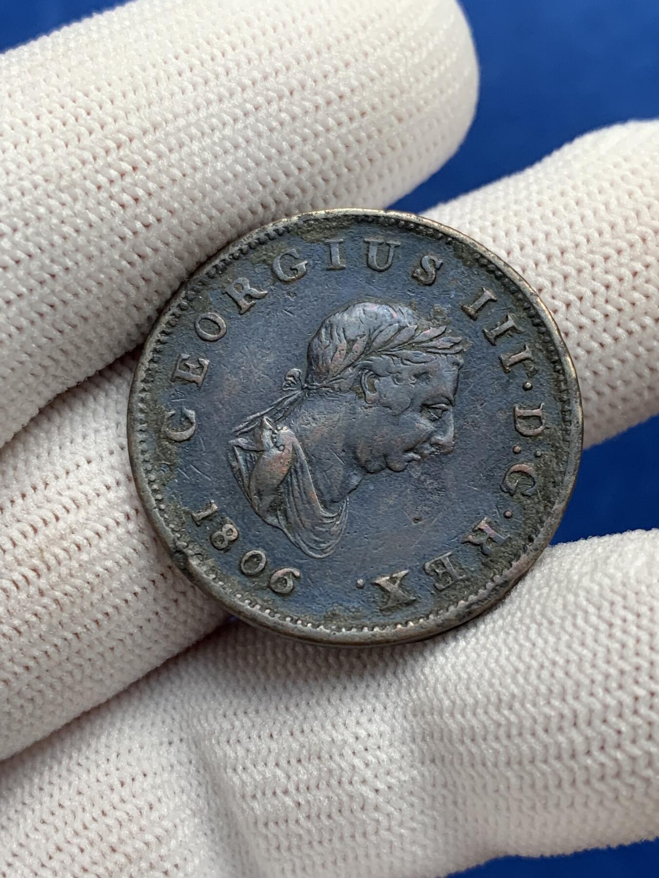 《竞宝斋》第277场- 周日，周一 2场连拍 （全场包邮） 两枚一组 1797年乔治三世车轮款1便士+1806年乔治三世便士 巧克力包浆 岁月味道浓厚