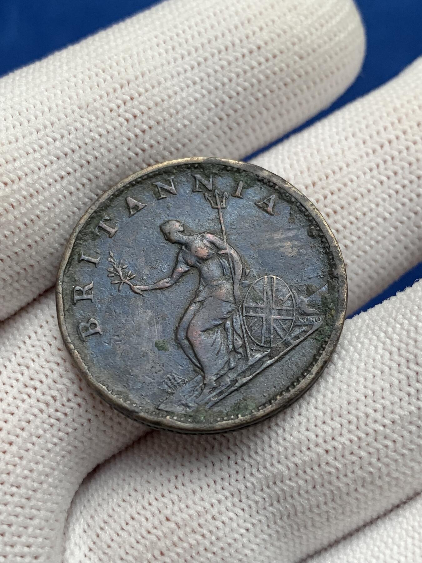 《竞宝斋》第277场- 周日，周一 2场连拍 （全场包邮） 两枚一组 1797年乔治三世车轮款1便士+1806年乔治三世便士 巧克力包浆 岁月味道浓厚