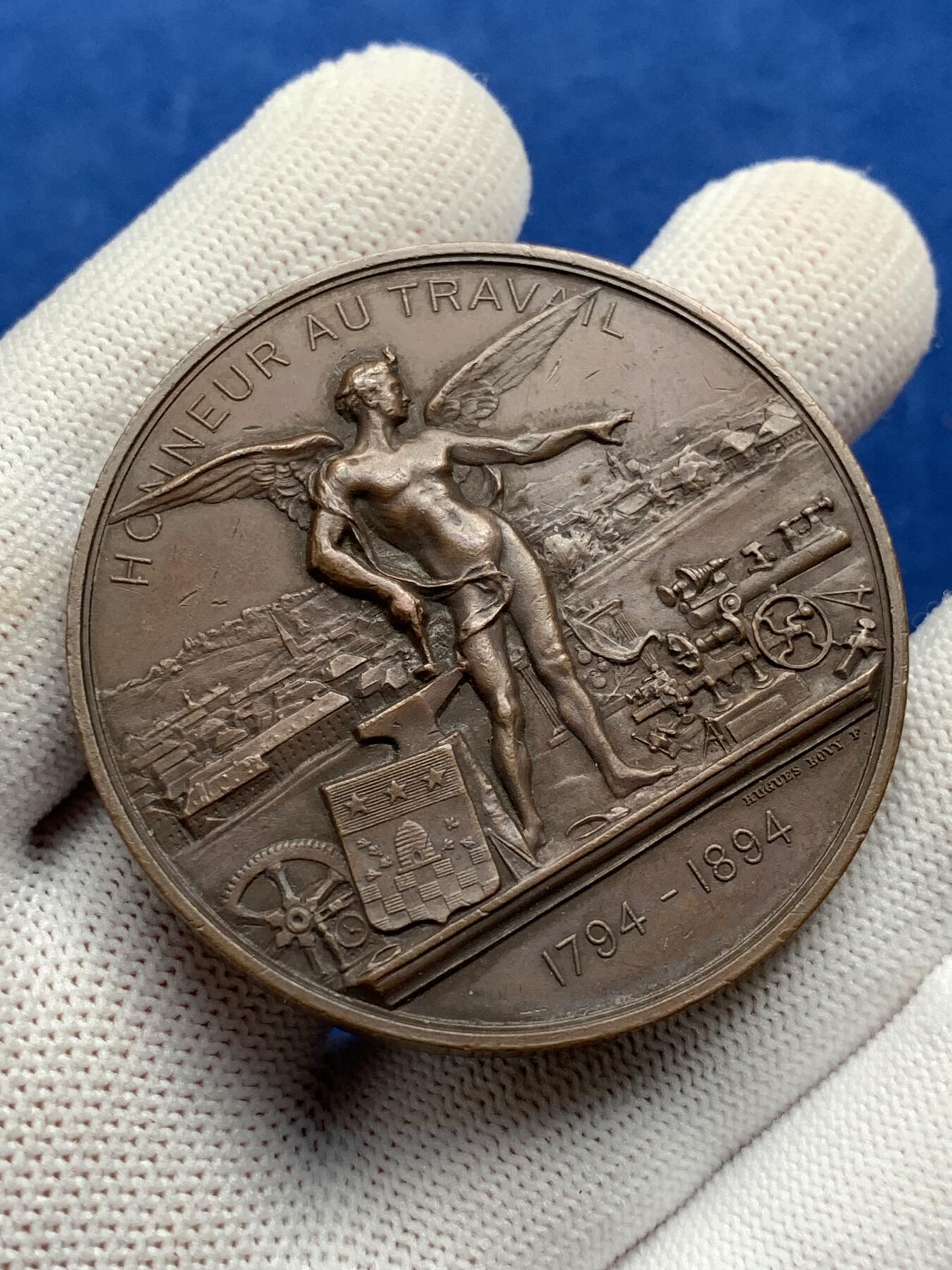 《竞宝斋》第277场- 周日，周一 2场连拍 （全场包邮） 瑞士1894年拉绍德封大火重建百年纪念大铜章 50.7mm 79克