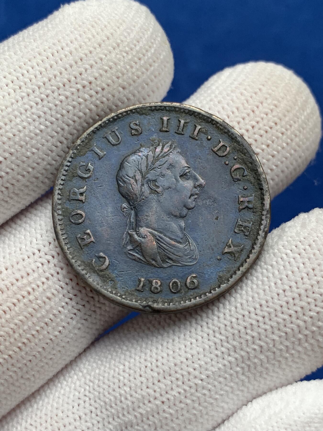 《竞宝斋》第277场- 周日，周一 2场连拍 （全场包邮） 两枚一组 1797年乔治三世车轮款1便士+1806年乔治三世便士 巧克力包浆 岁月味道浓厚