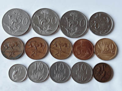 第一海外回流一元起拍收藏 散币专场 第95期 - 南非不同版本硬币 14枚