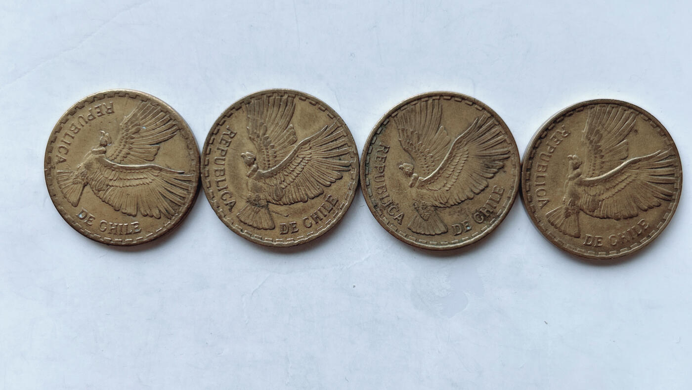 第一海外回流一元起拍收藏 散币专场 第95期 智利60年代10分铜币 4枚