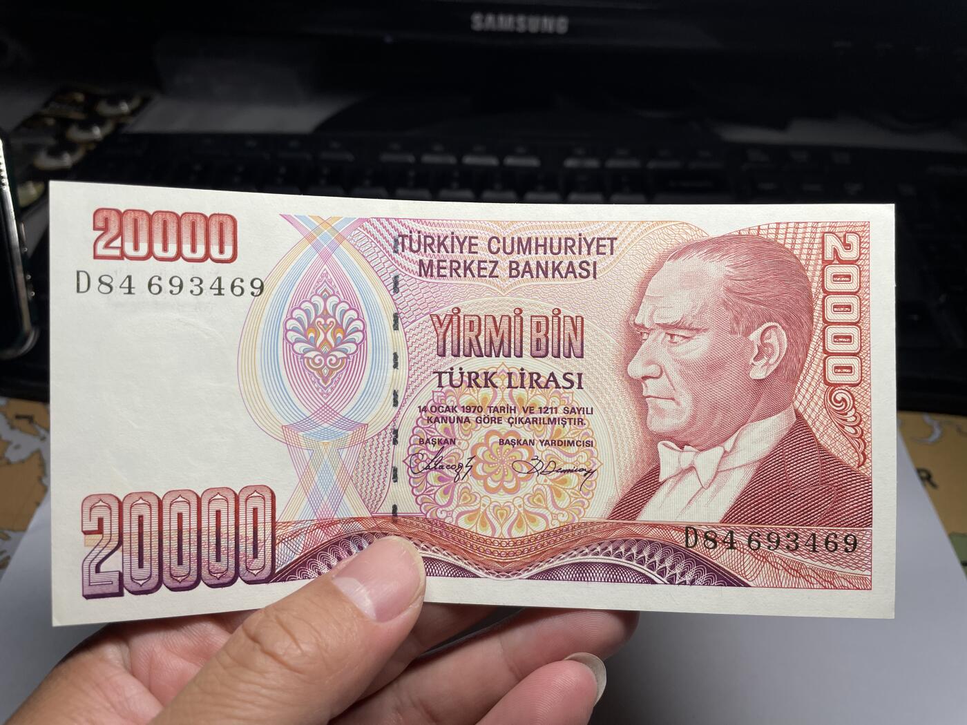 2024年集古藏今外币拍卖第八期-第10场—（总第80拍）-纸币专场，本场拍完结算发货，本期寄存的2-3天内完成发货，再进行下一期拍卖。 1970年土耳其20000里拉