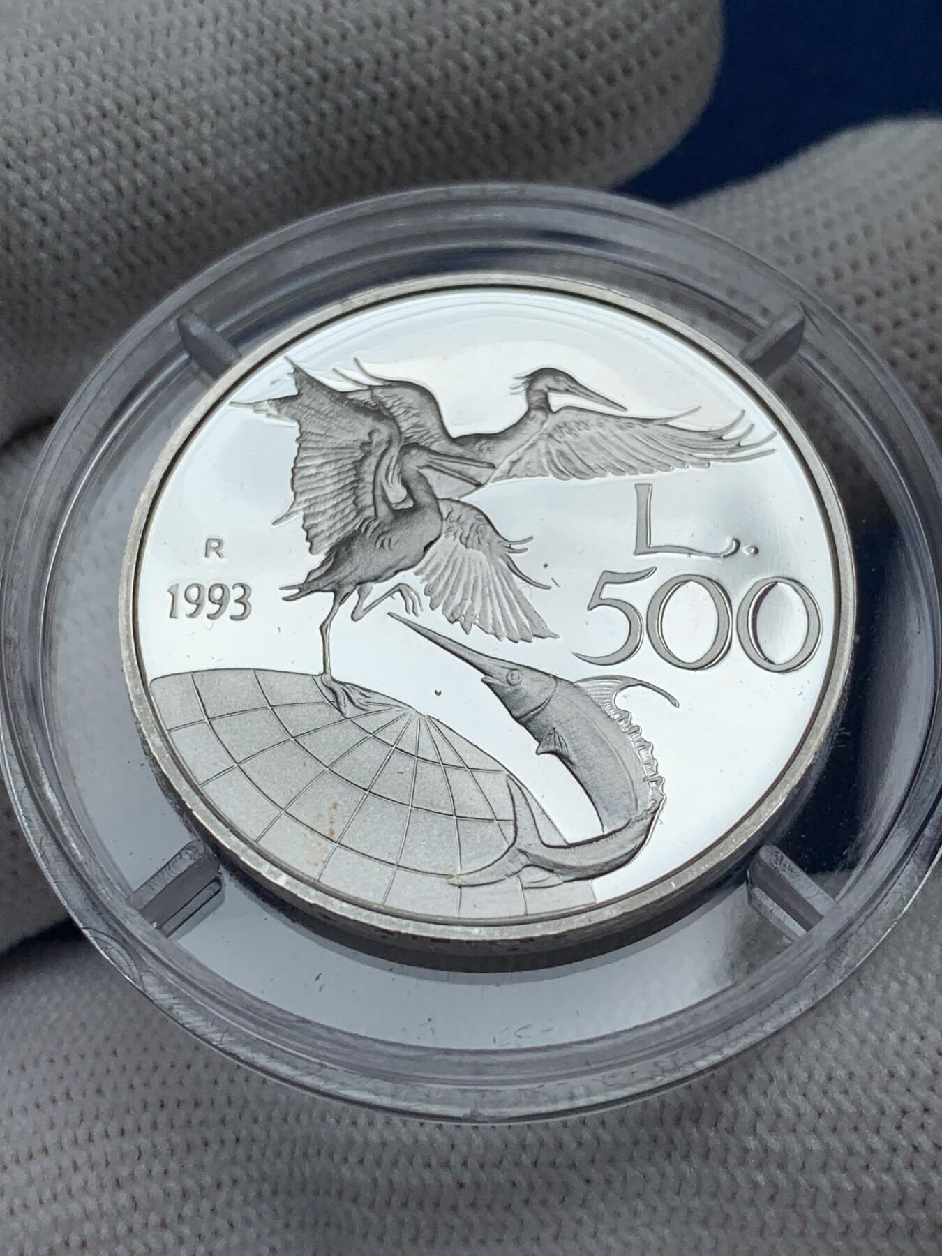 《竞宝斋》第277场- 周日，周一 2场连拍 （全场包邮） 5枚一组 意大利花神与动物精制银币 1000里拉1枚+500里拉3枚+200里拉1枚 4盒4证 835银