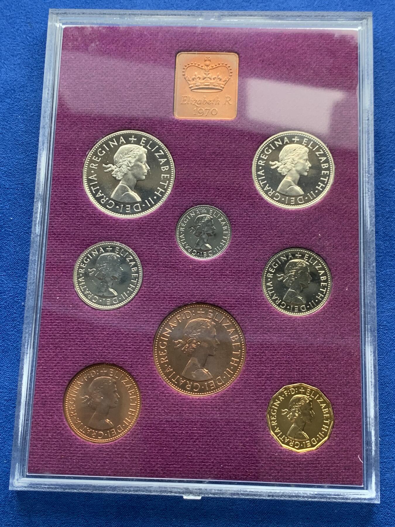 《竞宝斋》第277场- 周日，周一 2场连拍 （全场包邮） 英国伊丽莎白二世1970年精致套币 币制改革前最后一套精制币