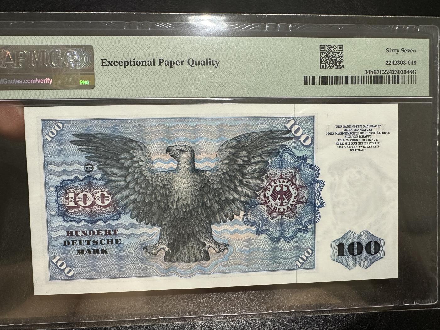 《外钞收藏家》第三百八十二期 1977年德国100马克 PMG67