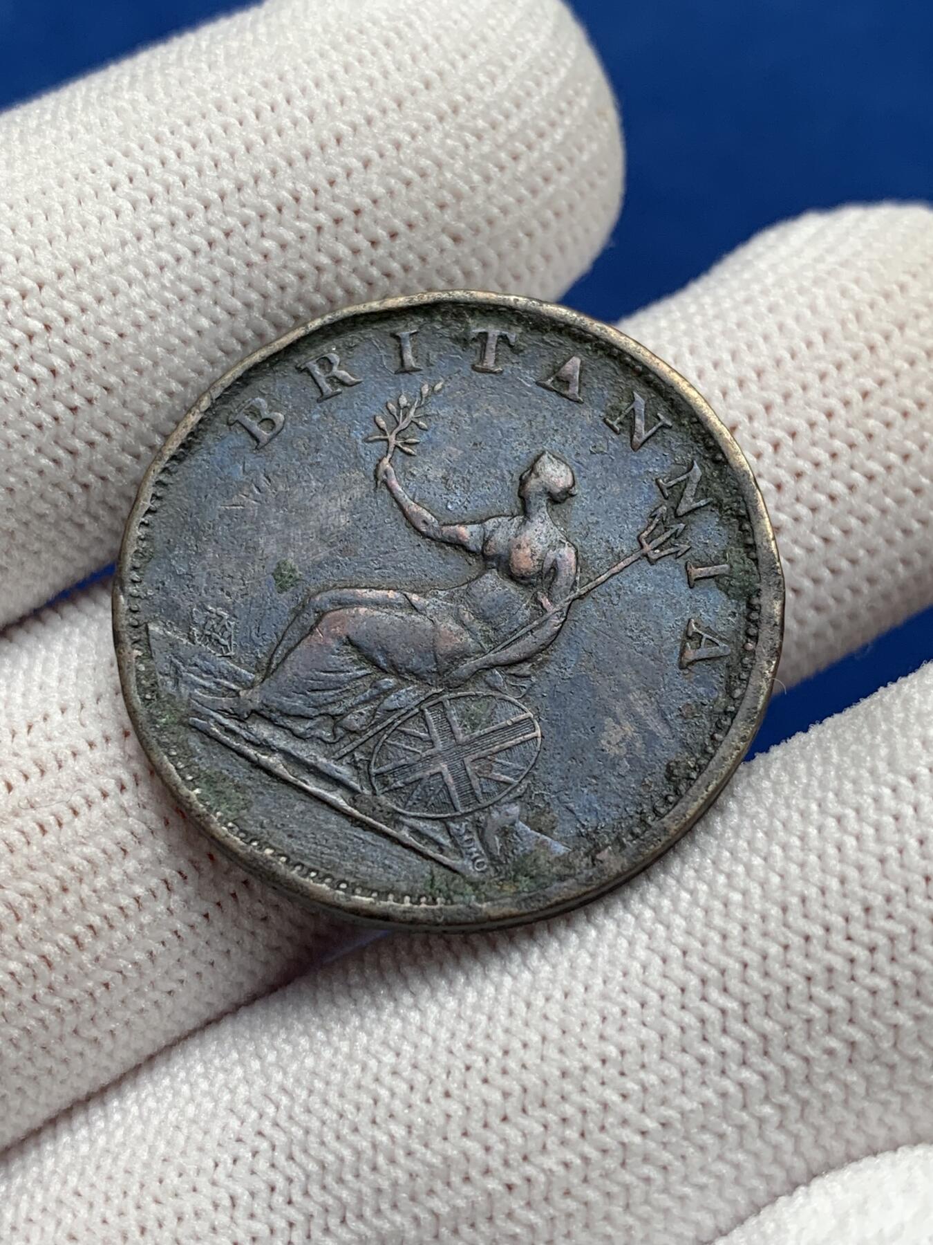 《竞宝斋》第277场- 周日，周一 2场连拍 （全场包邮） 两枚一组 1797年乔治三世车轮款1便士+1806年乔治三世便士 巧克力包浆 岁月味道浓厚