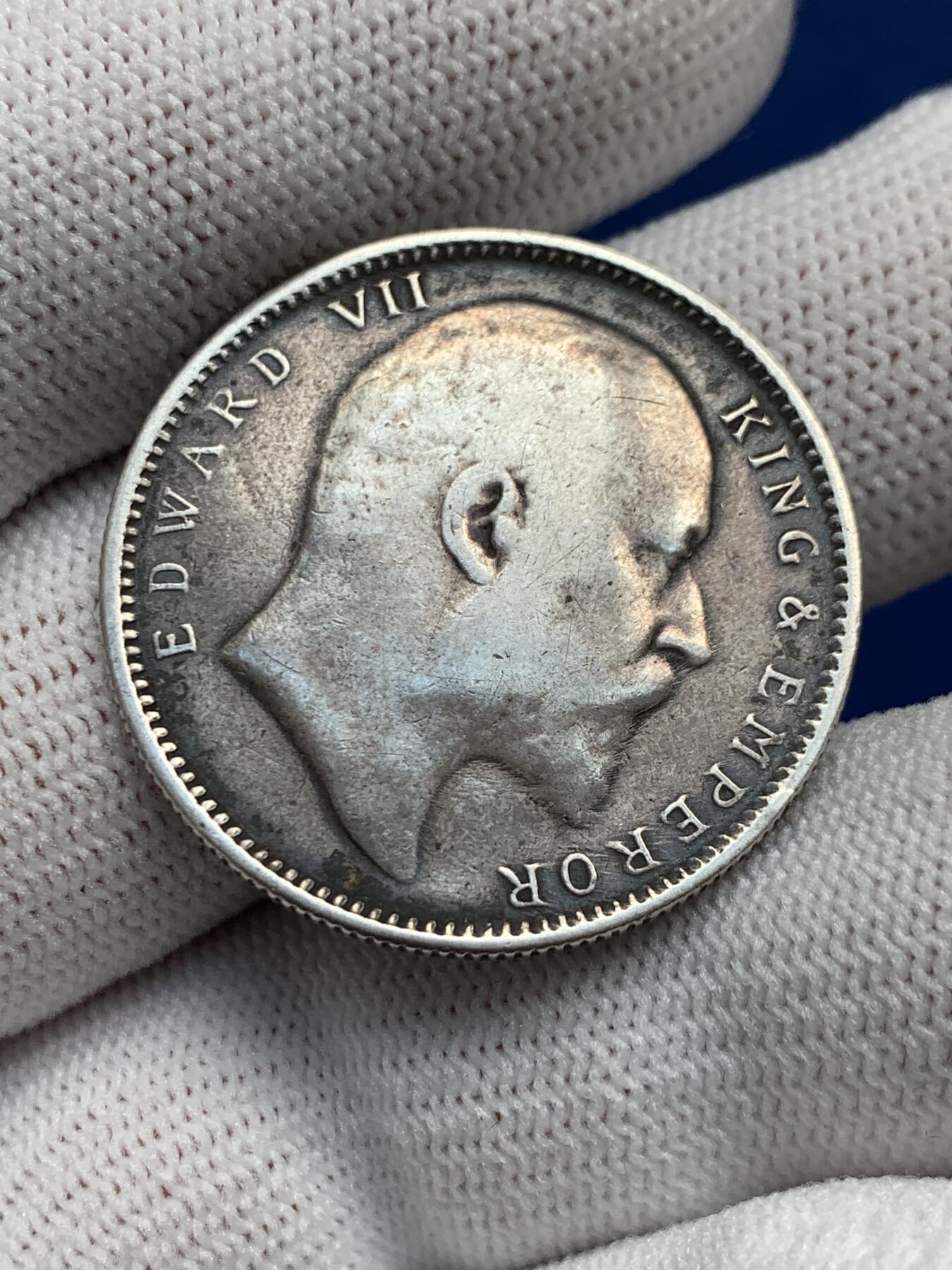 《竞宝斋》第277场- 周日，周一 2场连拍 （全场包邮） 英属印度1906年爱德华七世1卢比银币 深包浆