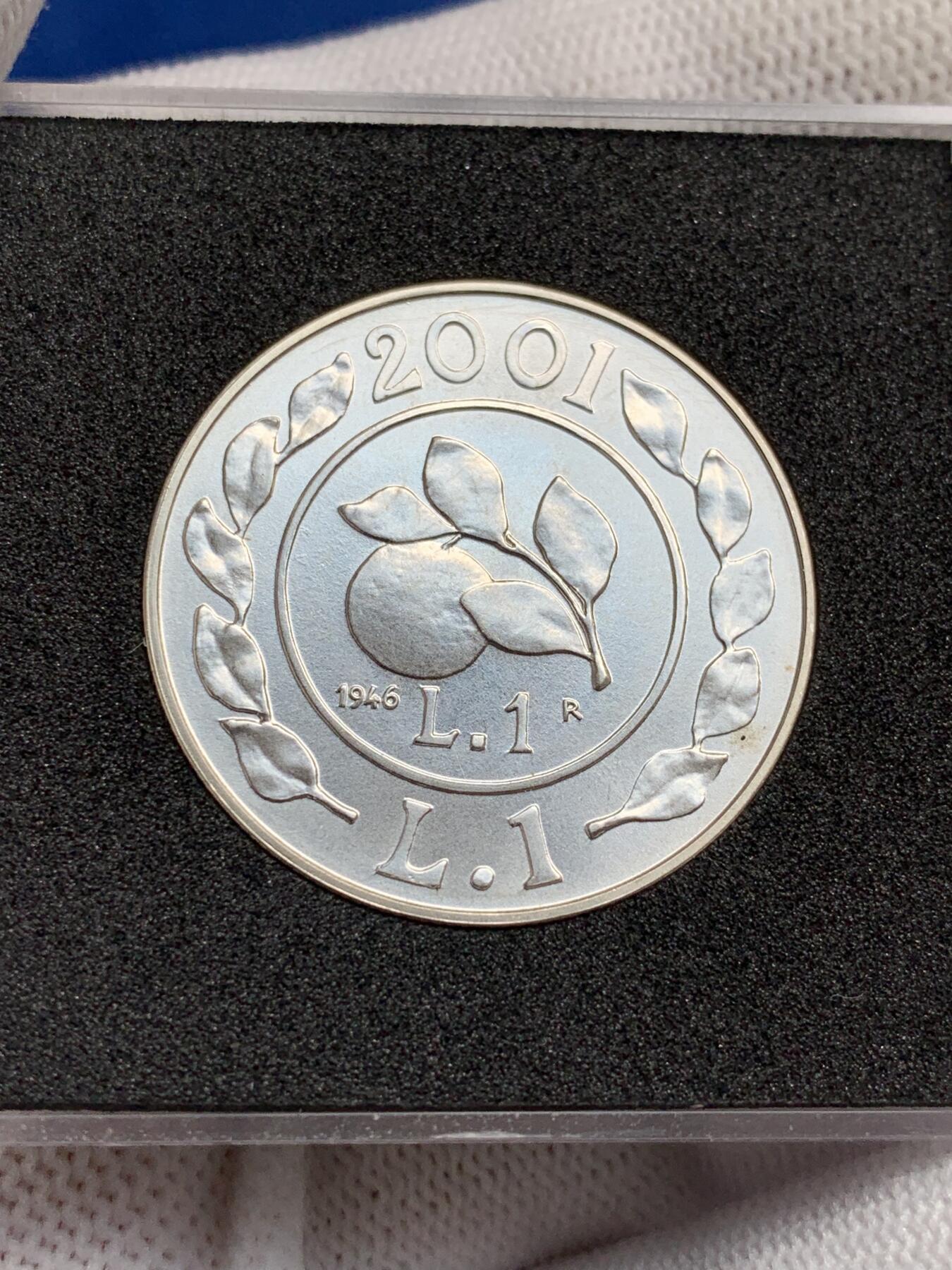 《竞宝斋》第277场- 周日，周一 2场连拍 （全场包邮） 两枚一组 意大利2001年最后的里拉银币