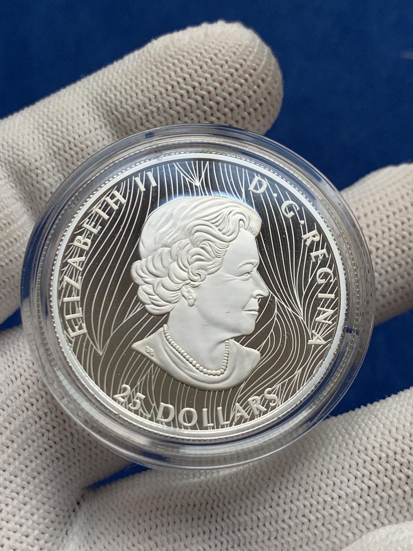 《竞宝斋》第277场- 周日，周一 2场连拍 （全场包邮） 加拿大2021年野生动物系列北美野牛25加元精制银币 超高浮雕 限量5000枚 市价1200+ 礼盒装 1盎司 999银 36mm