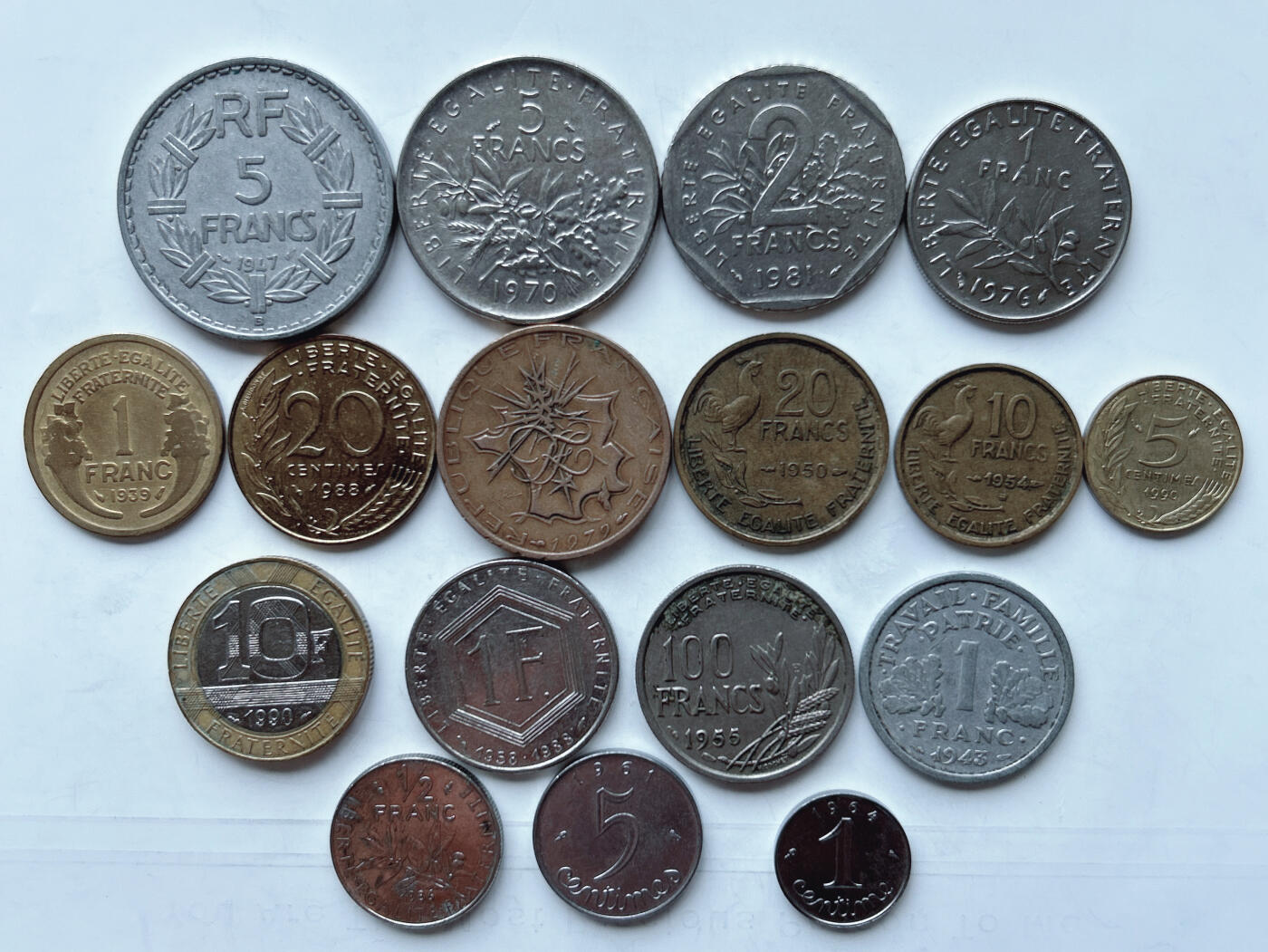 第一海外回流一元起拍收藏 散币专场 第95期 法国硬币 17枚 无重复