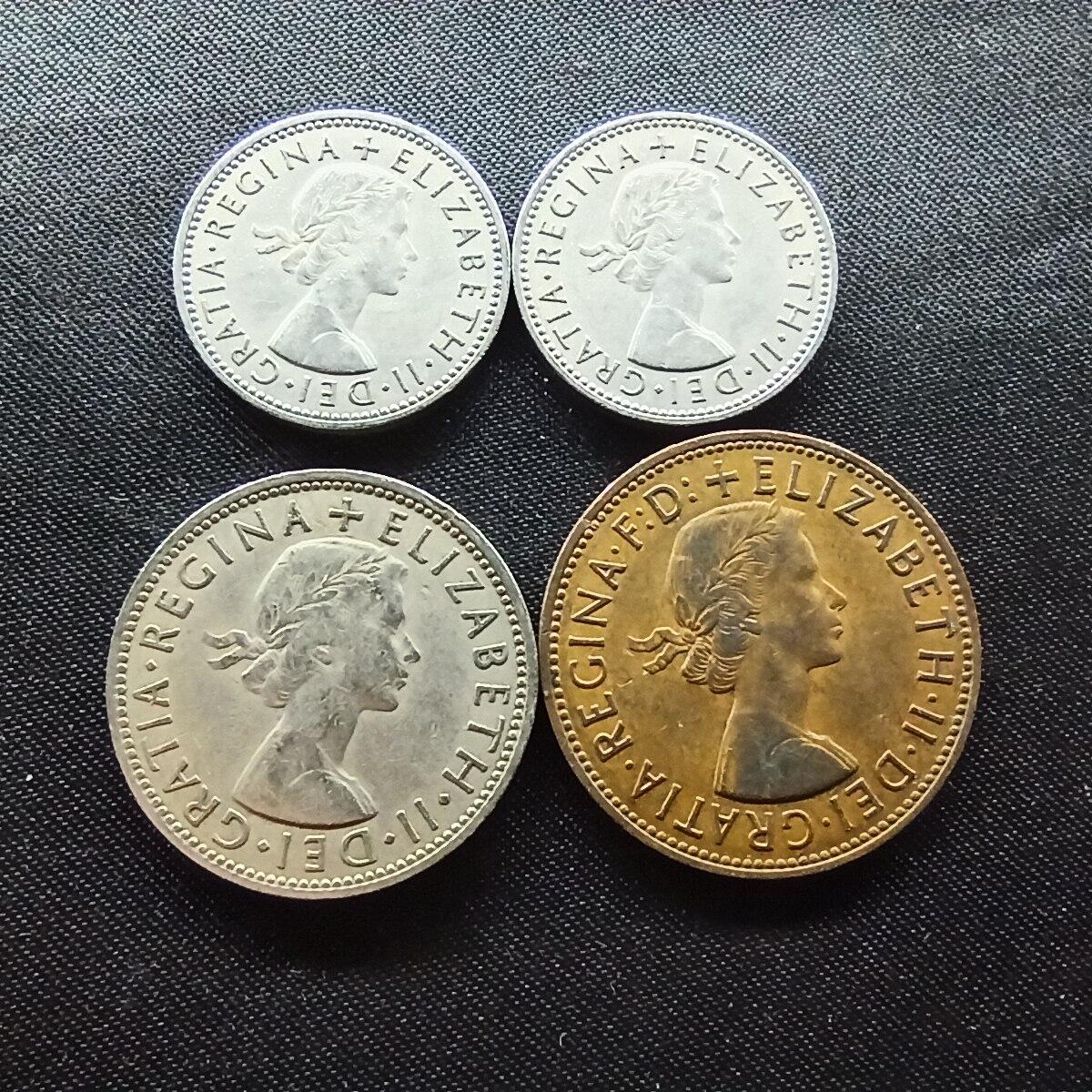 邮泉阁限时拍卖第十场 各国硬币专场 英国伊丽莎白4枚