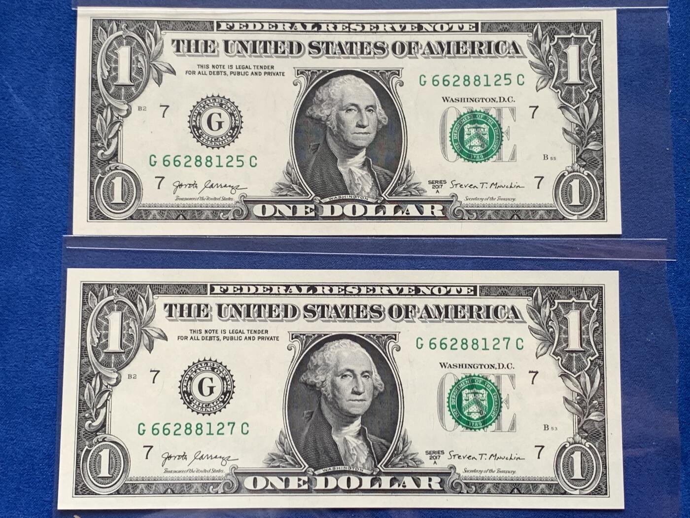 《竞宝斋》第277场- 周日，周一 2场连拍 （全场包邮） 4张1美元，1张5美元，2张10美元，赠1张朝鲜纸币 合计29美元 品相很好刀拆