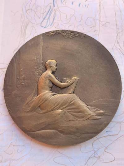 麦稀奇世界钱币展精品章牌第二十四期 - 法国新艺术铜章，Pillet作品，直径80mm