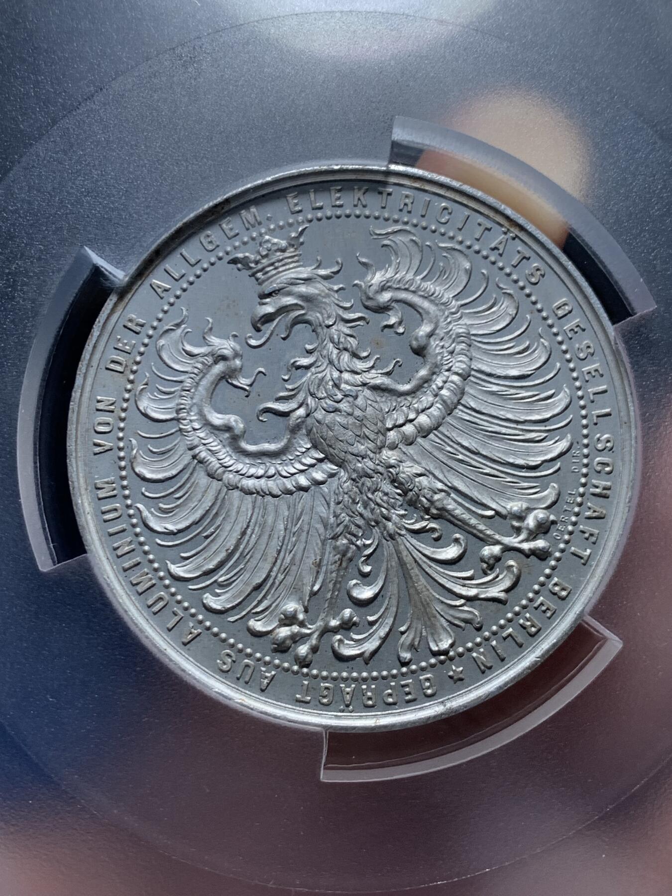 《竞宝斋》第277场- 周日，周一 2场连拍 （全场包邮） PCGS SP63 德国1891法兰克福铝章 PL底板高浮雕保存不易 PCGS大盒封装