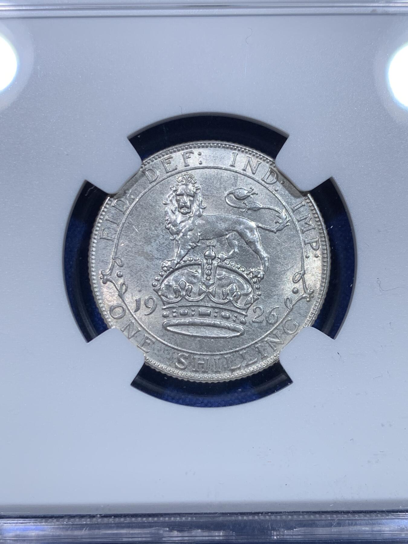 《竞宝斋》第277场- 周日，周一 2场连拍 （全场包邮） NGC UNCD 英国1926年乔五1先令银币