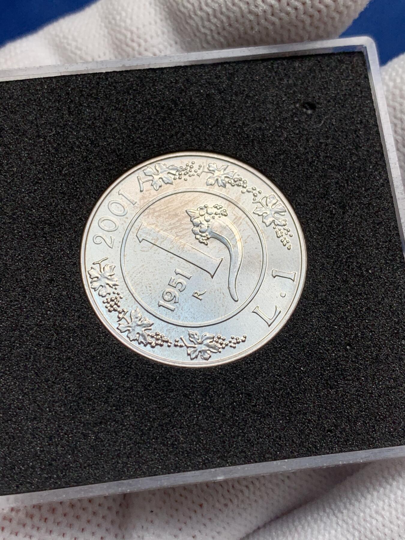 《竞宝斋》第277场- 周日，周一 2场连拍 （全场包邮） 两枚一组 意大利2001年最后的里拉银币