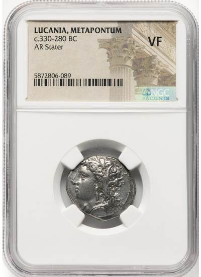 梧彩钱庄捡漏拍6月中 - c.330-280 BC LUCANIA, METAPONTUM古希腊丰收女神银币