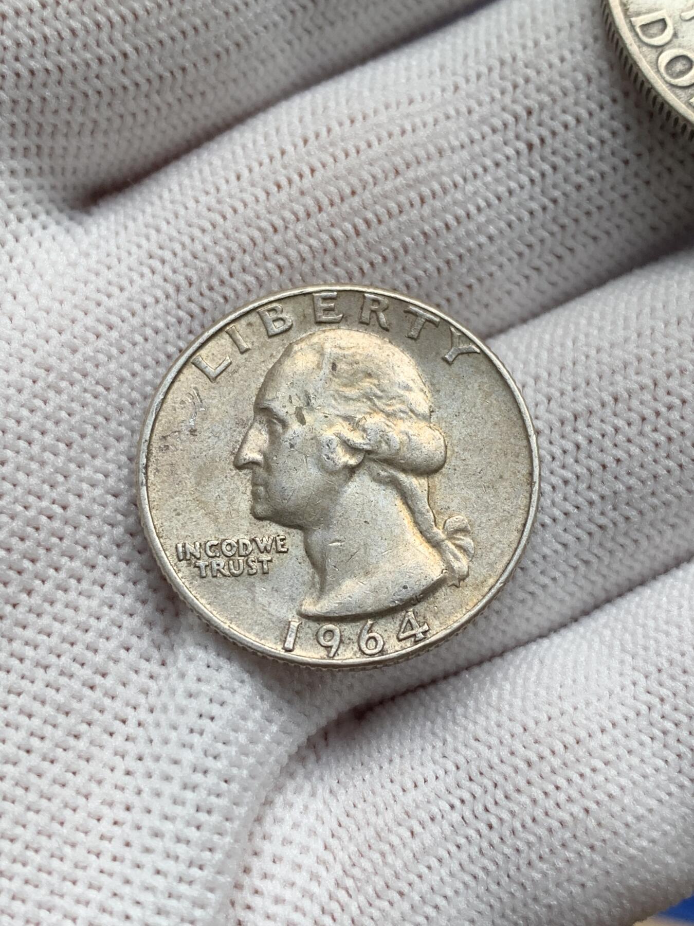 《竞宝斋》第277场- 周日，周一 2场连拍 （全场包邮） 两枚一组 美国两兄弟 1954年富兰克林50美分银币+1964年华盛顿25美分银币