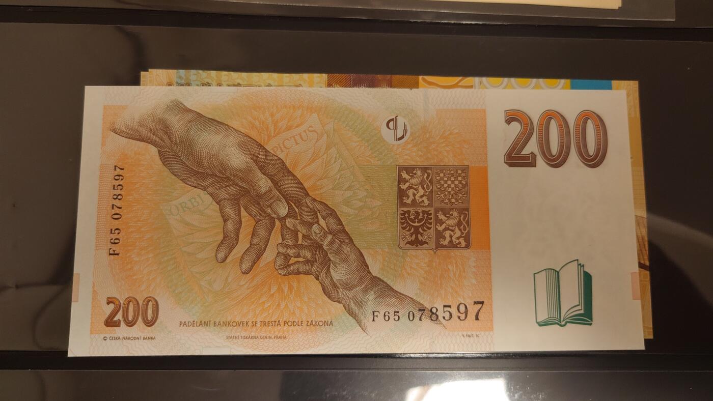 【麦稀奇世界钱币展】精选微拍第113期暨2024年第24期  六月币展新品卖剩存货选购专场 1998年捷克200克朗 全新绝品尾号597