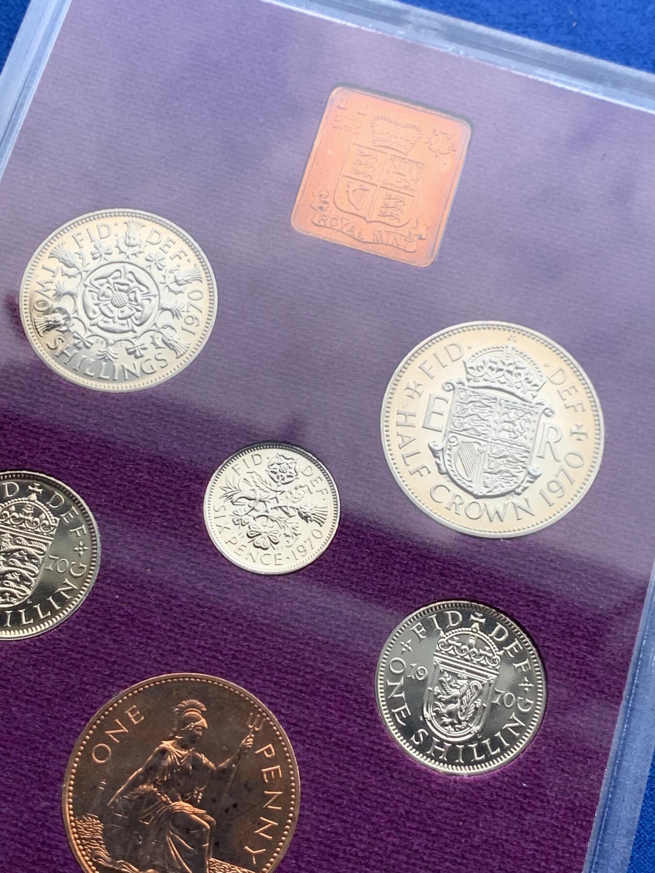 《竞宝斋》第277场- 周日，周一 2场连拍 （全场包邮） 英国伊丽莎白二世1970年精致套币 币制改革前最后一套精制币