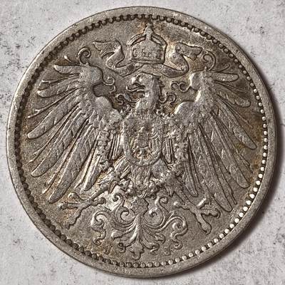 紫瑗钱币——第575期 - 德国 1901年 J版 第二帝国 长翅 1马克 银币 5.5克 0.9银