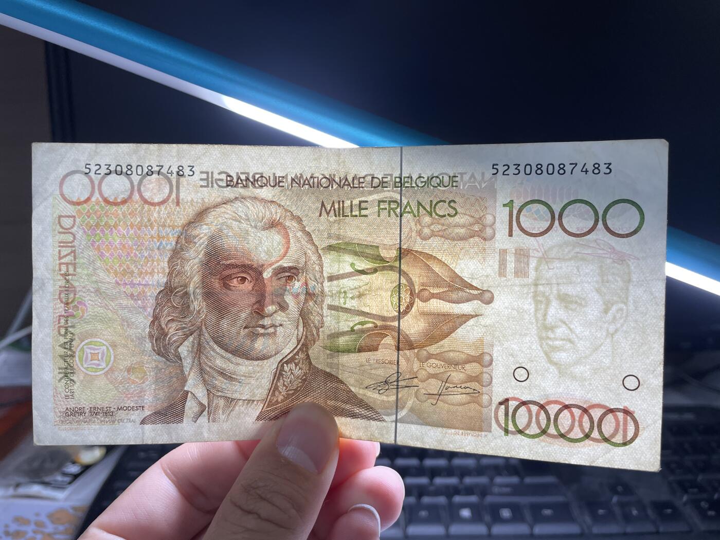 2024年集古藏今外币拍卖第八期-第10场—（总第80拍）-纸币专场，本场拍完结算发货，本期寄存的2-3天内完成发货，再进行下一期拍卖。 比利时1000法郎