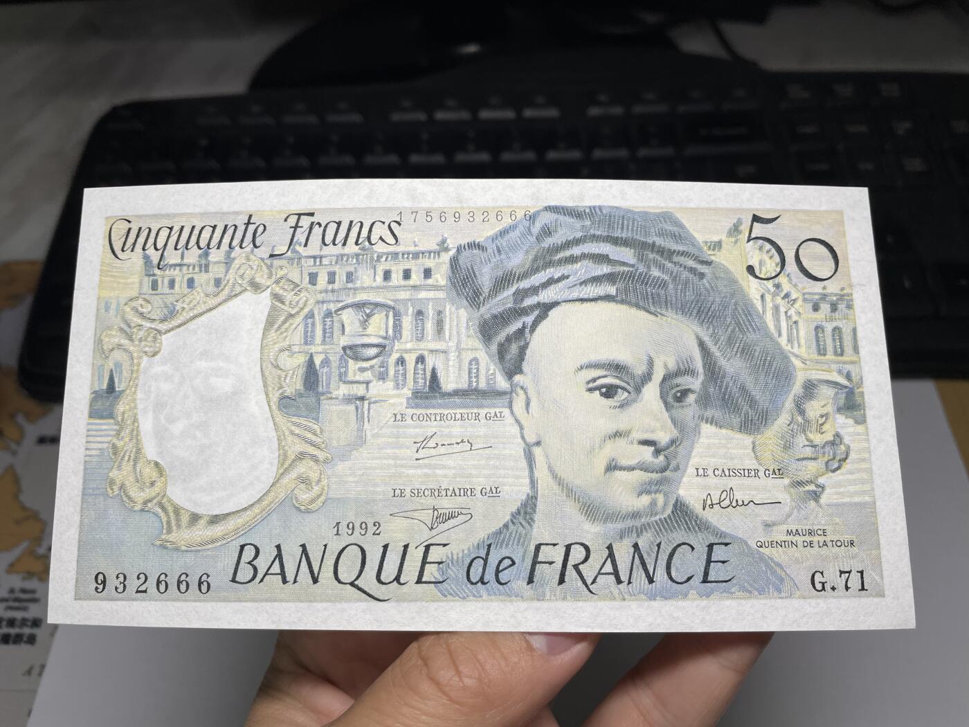 2024年集古藏今外币拍卖第八期-第10场—（总第80拍）-纸币专场，本场拍完结算发货，本期寄存的2-3天内完成发货，再进行下一期拍卖。 全新法国50法郎，豹子号666