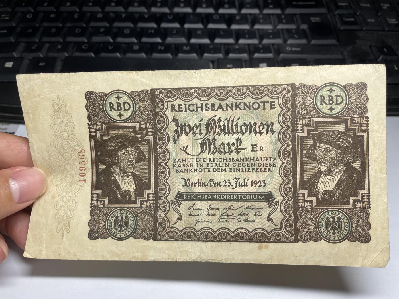 2024年集古藏今外币拍卖第八期-第10场—（总第80拍）-纸币专场，本场拍完结算发货，本期寄存的2-3天内完成发货，再进行下一期拍卖。 1923年德国2百万马克