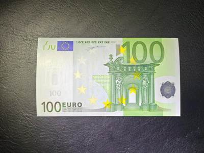 欧盟纸币Euro 靓号豹子号 2002版 一签 100欧元 V冠西班牙版 无4小号 全新UNC - 欧盟纸币Euro 靓号豹子号 2002版 一签 100欧元 V冠西班牙版 无4小号 全新UNC