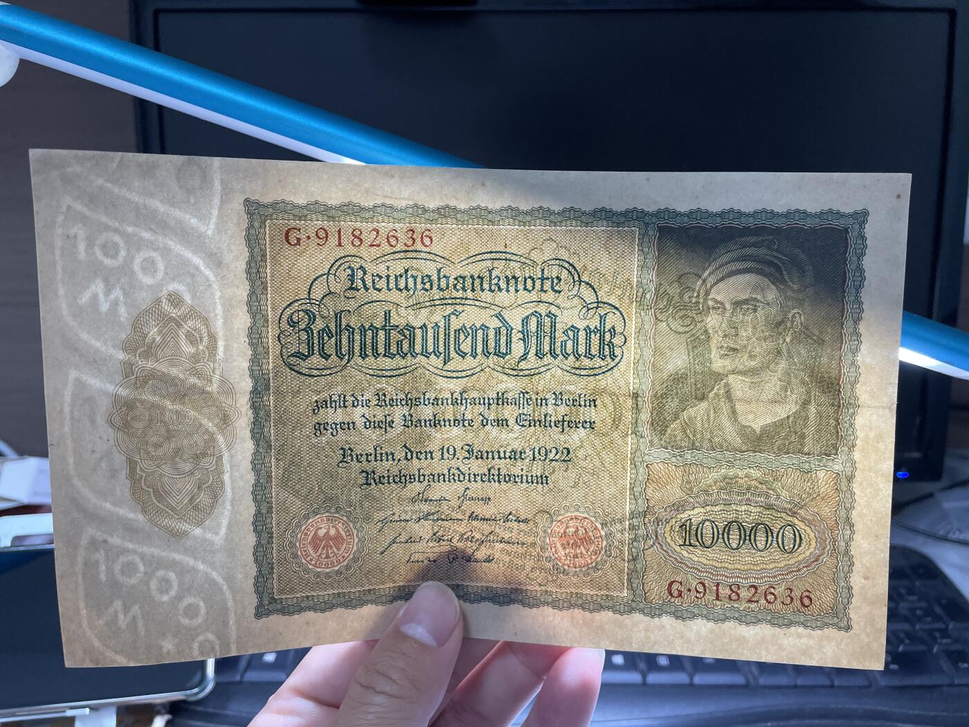 2024年集古藏今外币拍卖第八期-第10场—（总第80拍）-纸币专场，本场拍完结算发货，本期寄存的2-3天内完成发货，再进行下一期拍卖。 超大幅1922年德国10000马克