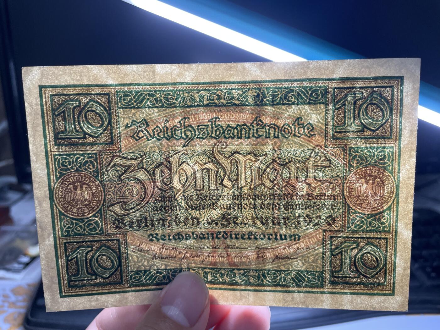 2024年集古藏今外币拍卖第八期-第10场—（总第80拍）-纸币专场，本场拍完结算发货，本期寄存的2-3天内完成发货，再进行下一期拍卖。 1920年德国10马克