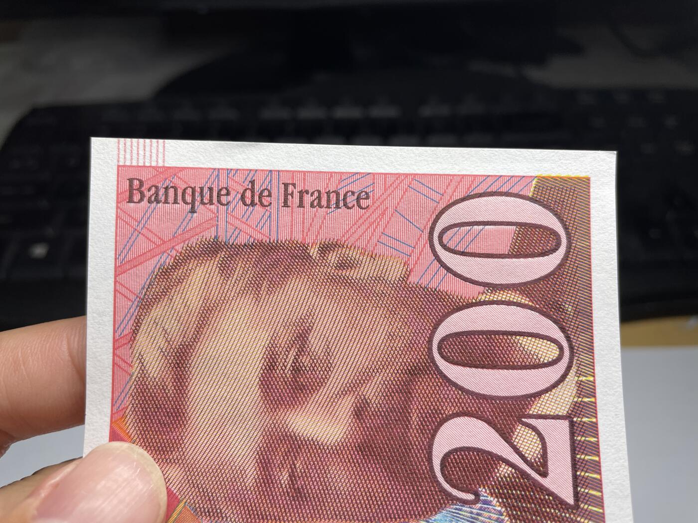 2024年集古藏今外币拍卖第八期-第10场—（总第80拍）-纸币专场，本场拍完结算发货，本期寄存的2-3天内完成发货，再进行下一期拍卖。 全新法国200法郎纸币、同冠军分同一流水冠号