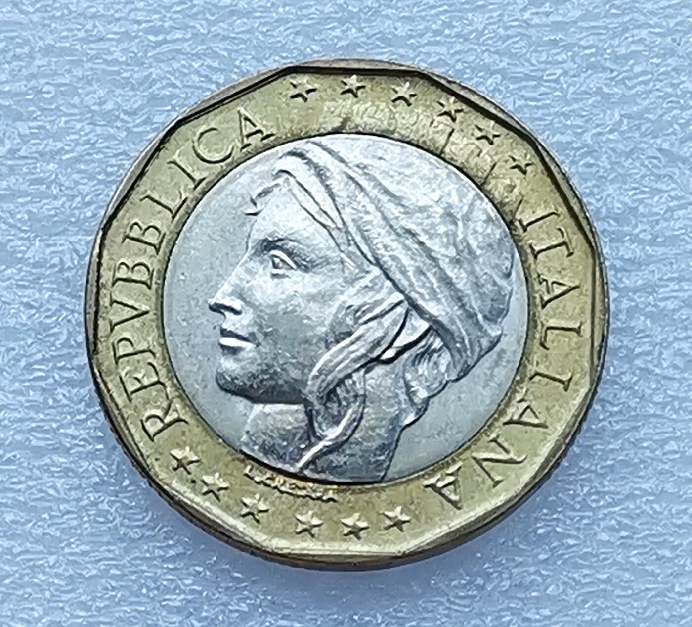 第一海外回流一元起拍收藏 散币专场 第96期 意大利1998年1000里拉双色币