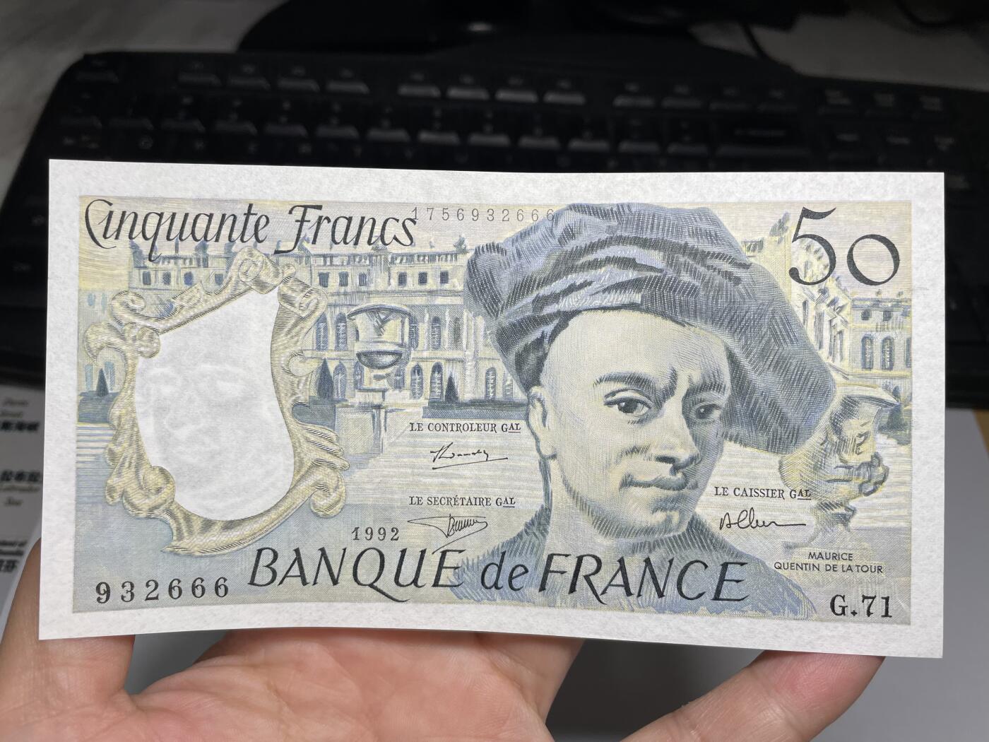 2024年集古藏今外币拍卖第八期-第10场—（总第80拍）-纸币专场，本场拍完结算发货，本期寄存的2-3天内完成发货，再进行下一期拍卖。 全新法国50法郎，豹子号666