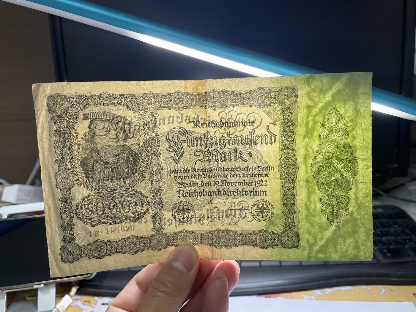 2024年集古藏今外币拍卖第八期-第10场—（总第80拍）-纸币专场，本场拍完结算发货，本期寄存的2-3天内完成发货，再进行下一期拍卖。 1922年德国50000马克