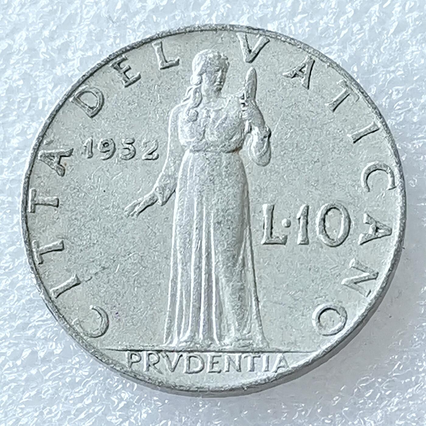 第一海外回流一元起拍收藏 散币专场 第96期 UNC 梵蒂冈1952年10里拉铝币