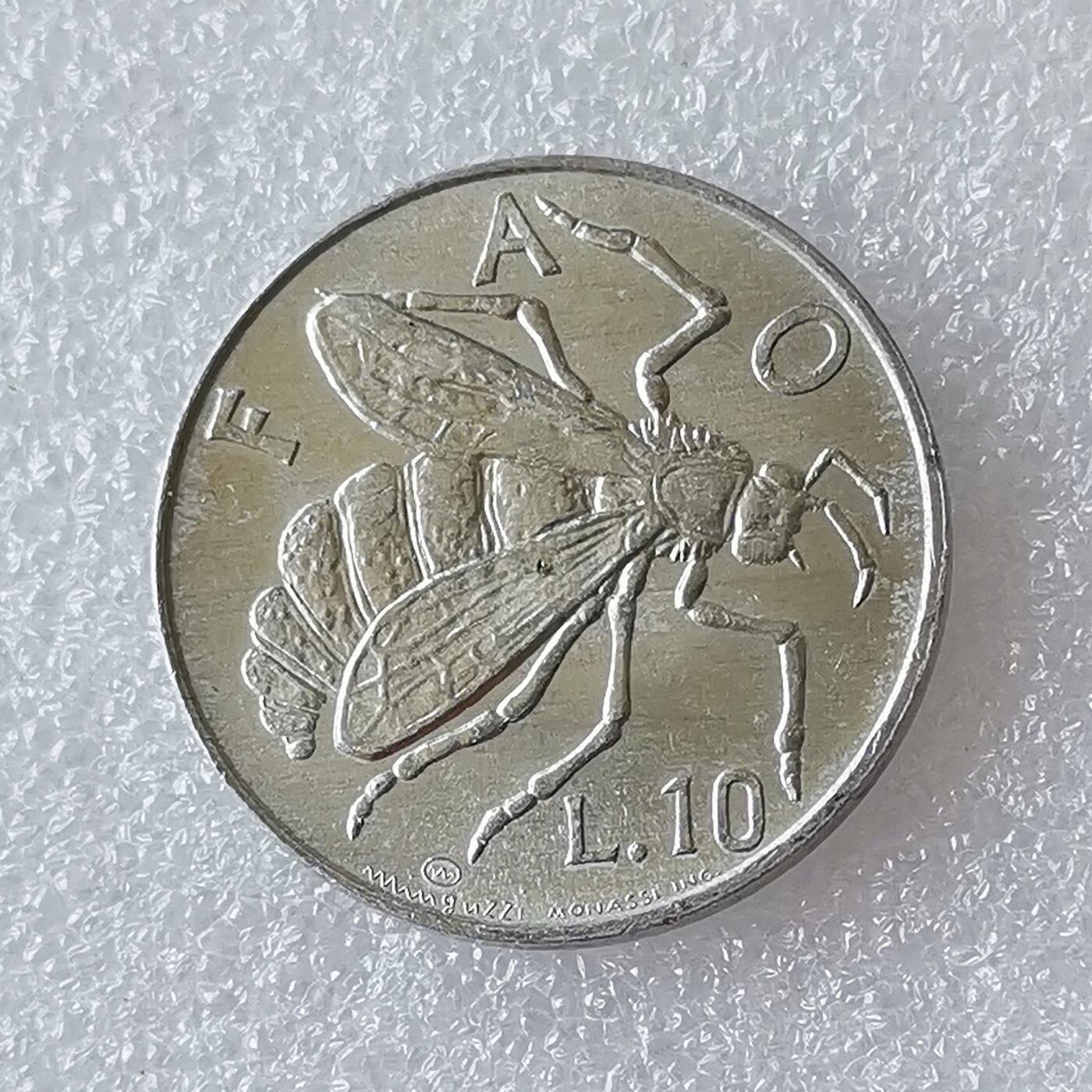 第一海外回流一元起拍收藏 散币专场 第96期 圣马力诺1974年10里拉蜜蜂FAO纪念铝币