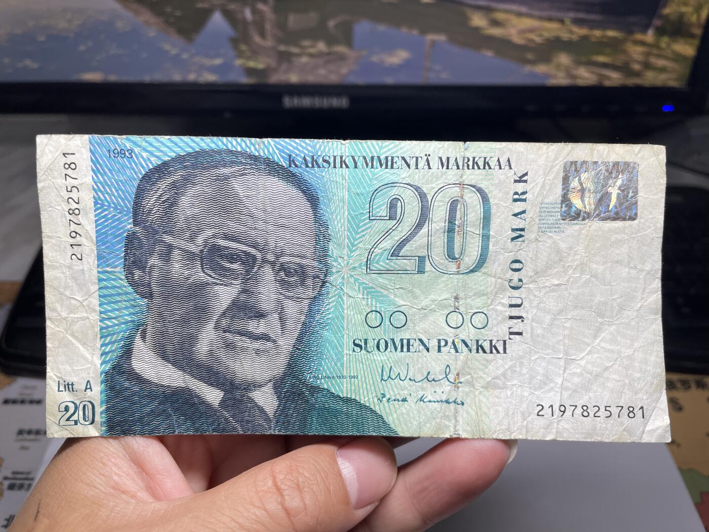 2024年集古藏今外币拍卖第八期-第10场—（总第80拍）-纸币专场，本场拍完结算发货，本期寄存的2-3天内完成发货，再进行下一期拍卖。 1993年芬兰20元