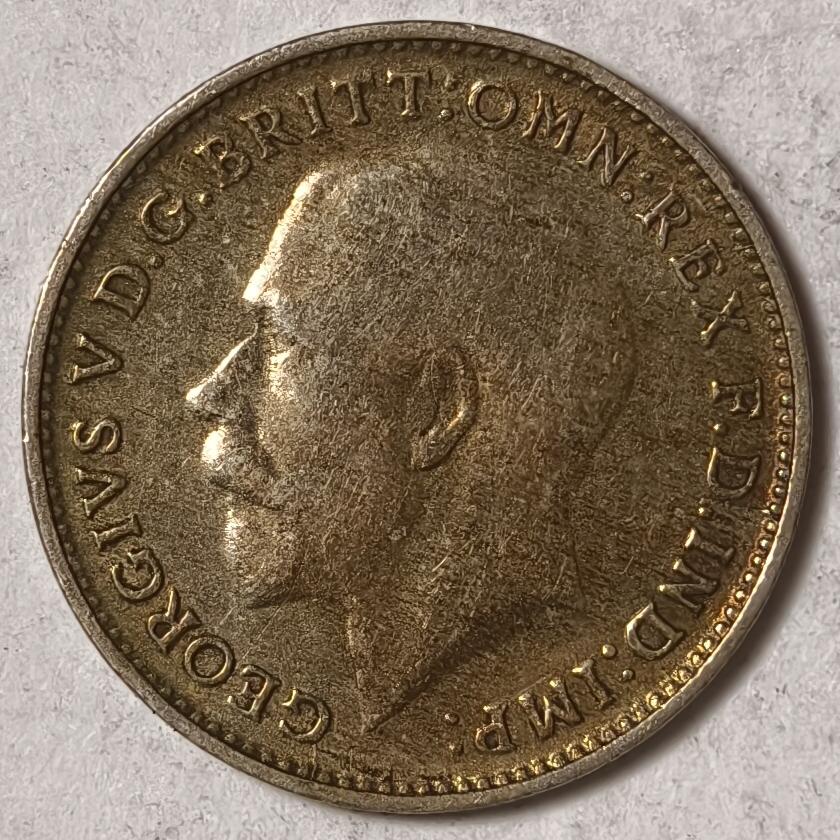 紫瑗钱币——第458期 英国 1920年 乔治五世 3便士 1.42克 0.925银 