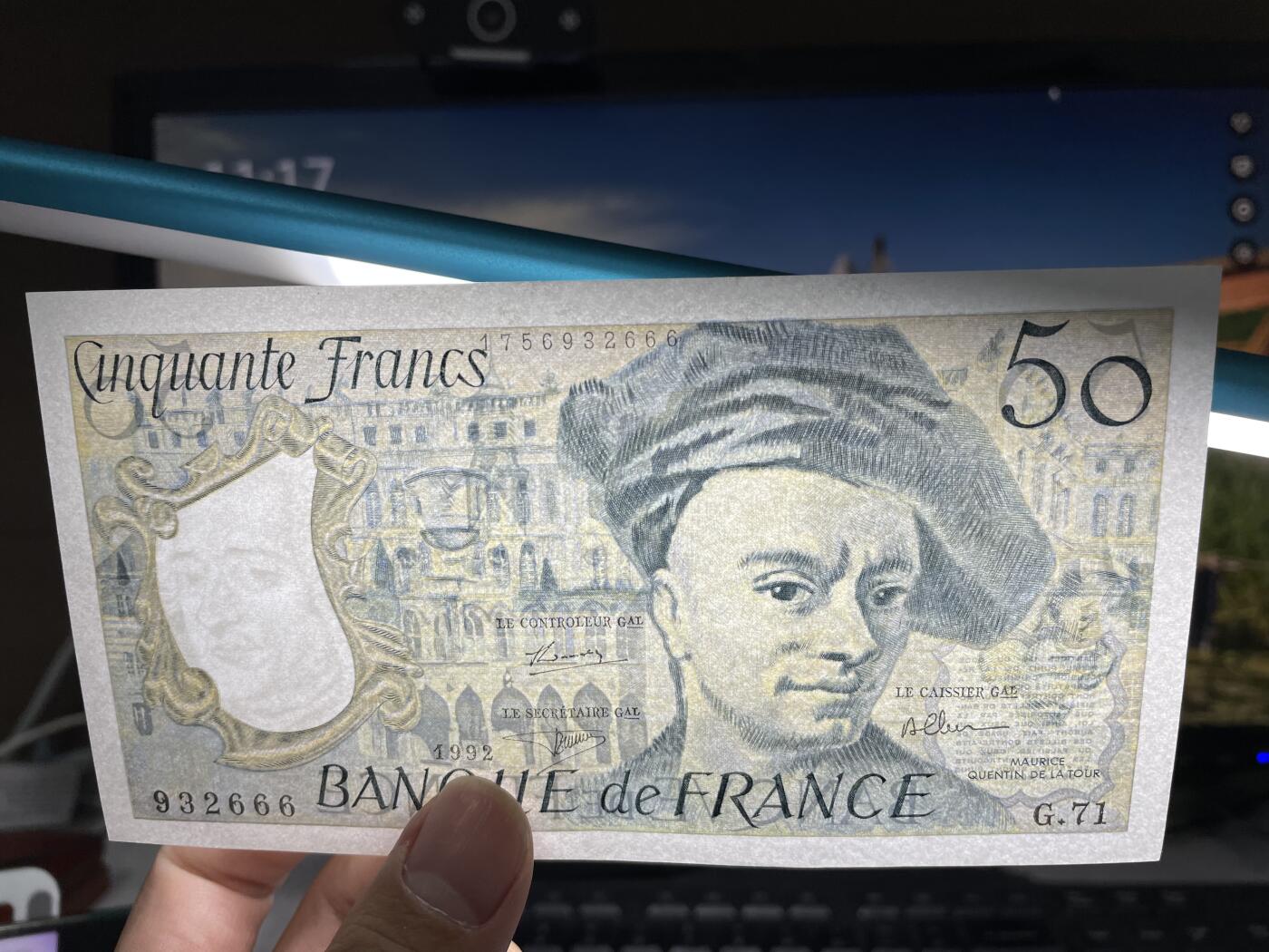 2024年集古藏今外币拍卖第八期-第10场—（总第80拍）-纸币专场，本场拍完结算发货，本期寄存的2-3天内完成发货，再进行下一期拍卖。 全新法国50法郎，豹子号666