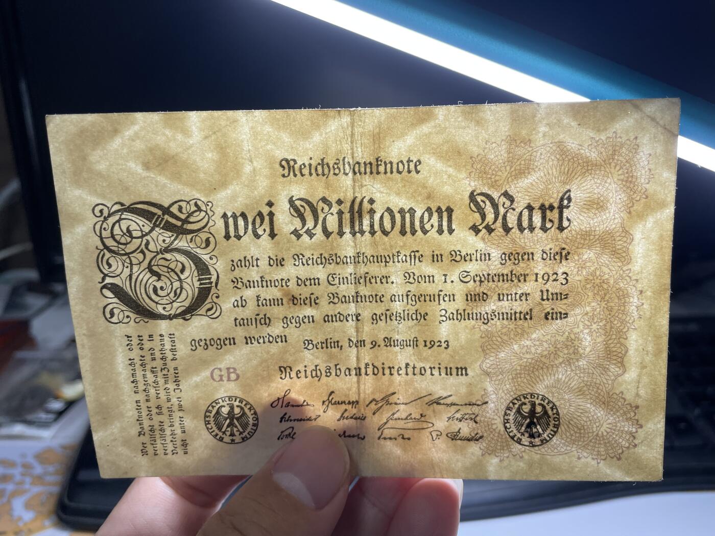 2024年集古藏今外币拍卖第八期-第10场—（总第80拍）-纸币专场，本场拍完结算发货，本期寄存的2-3天内完成发货，再进行下一期拍卖。 1923年德国老马克纸币