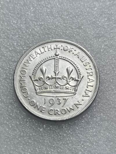 臻藏泉阁国内外钱币 - 澳大利亚乔治六世皇冠1克朗银币